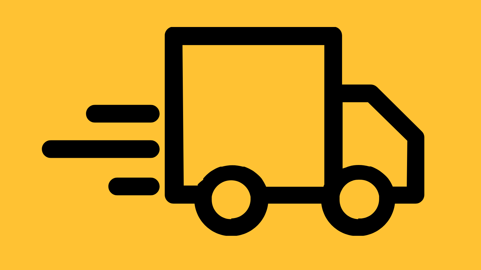 Minimalist graphic of a shipping truck