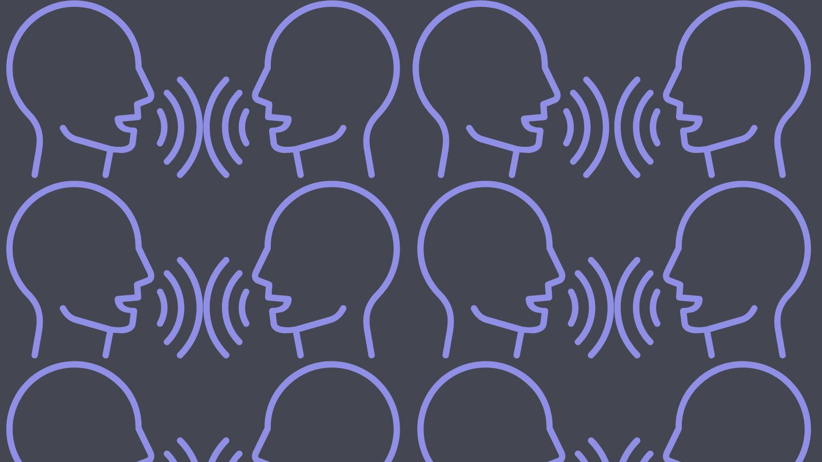Minimalist graphics of a person speaking