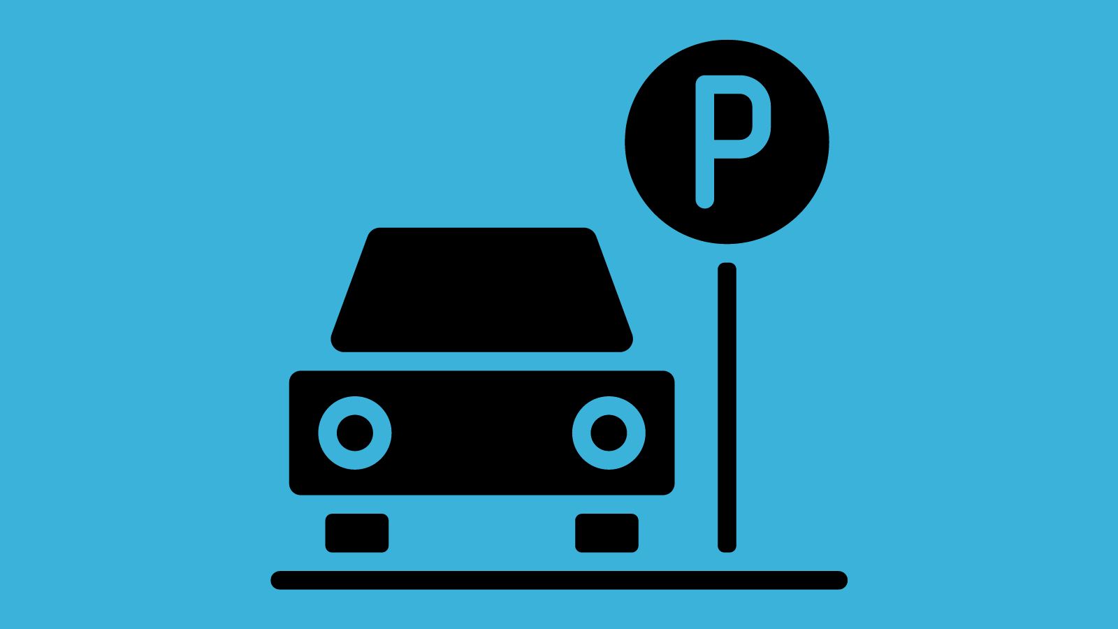 Minimalist icon of a car in a parking spot