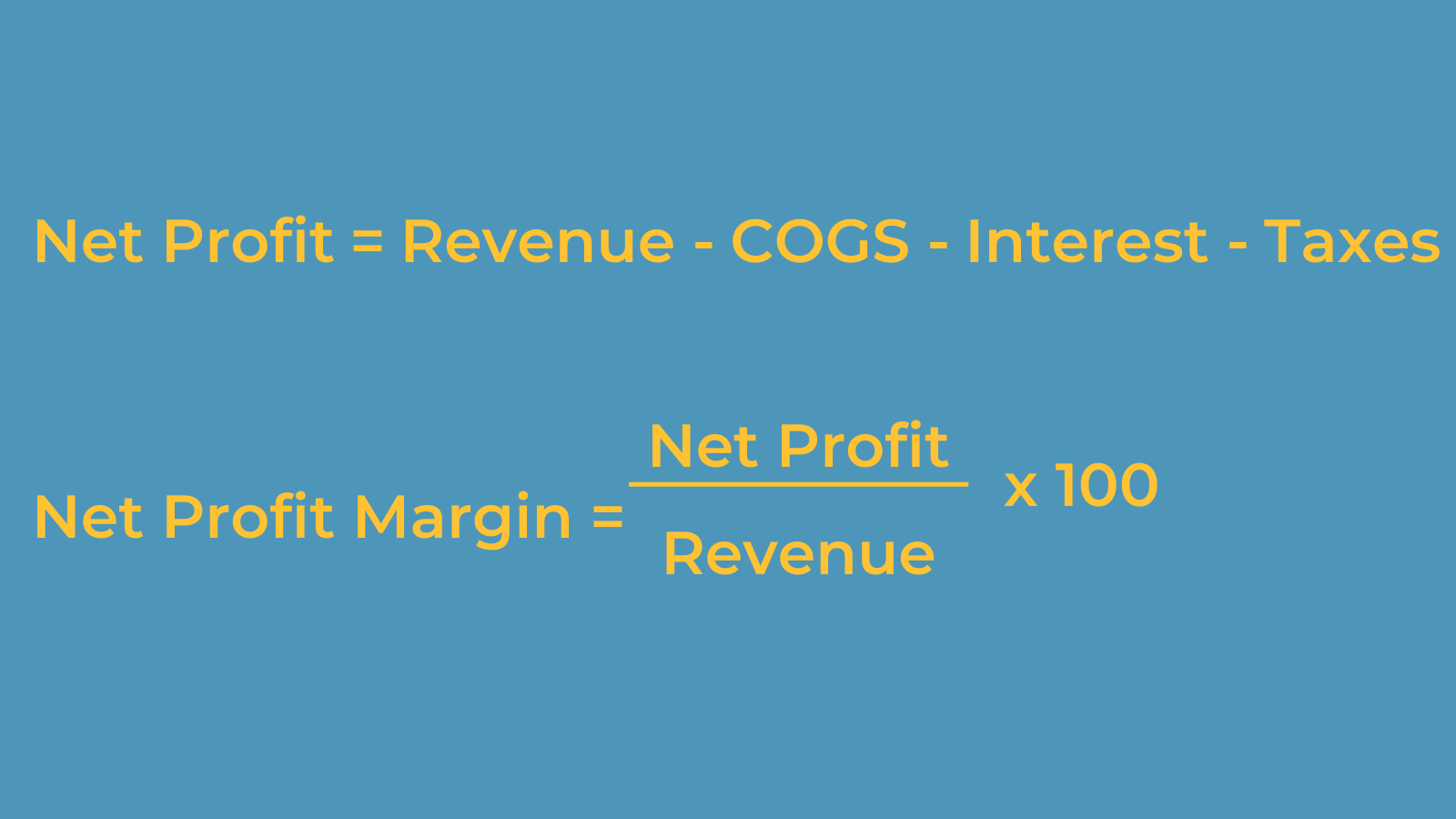 Net Profit and Net Profit Margin Formulas