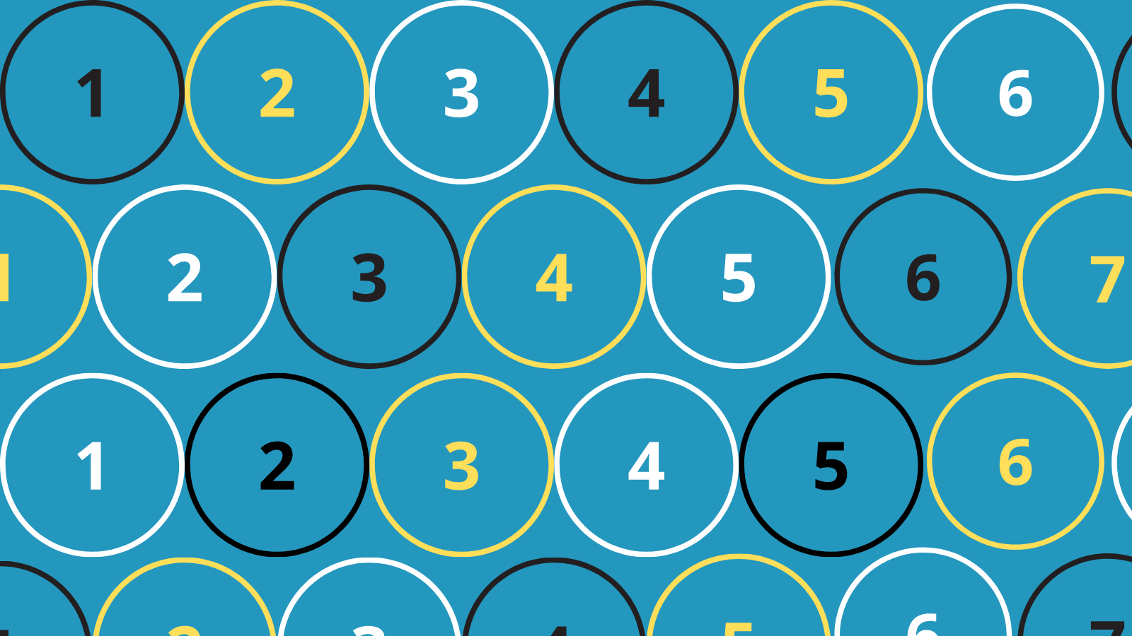 Numbers in circles