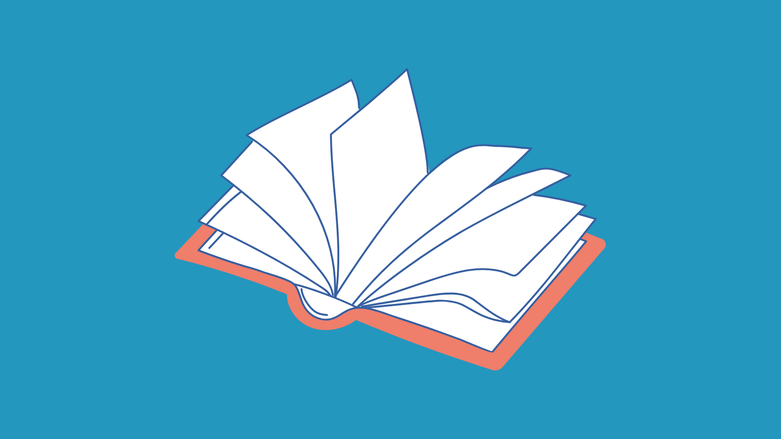 A graphic of an open book
