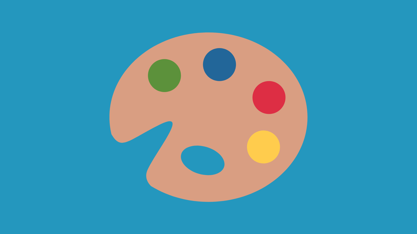 A graphic of a painter's palette