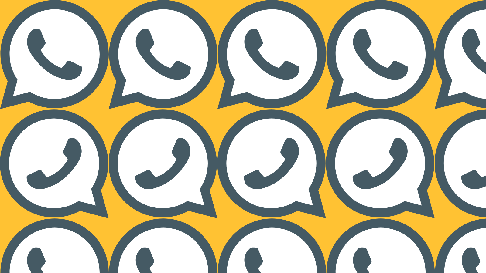A repeating pattern of speech bubbles with a phone icon inside