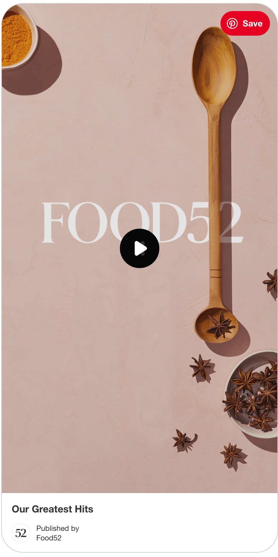 A Pinterest video ad from Food 52