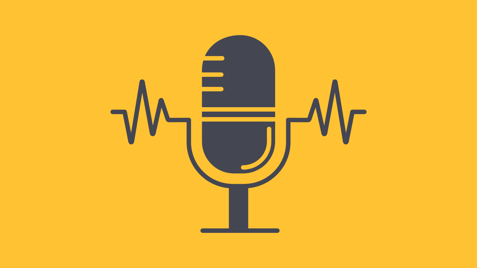 A minimal icon of a podcast mic