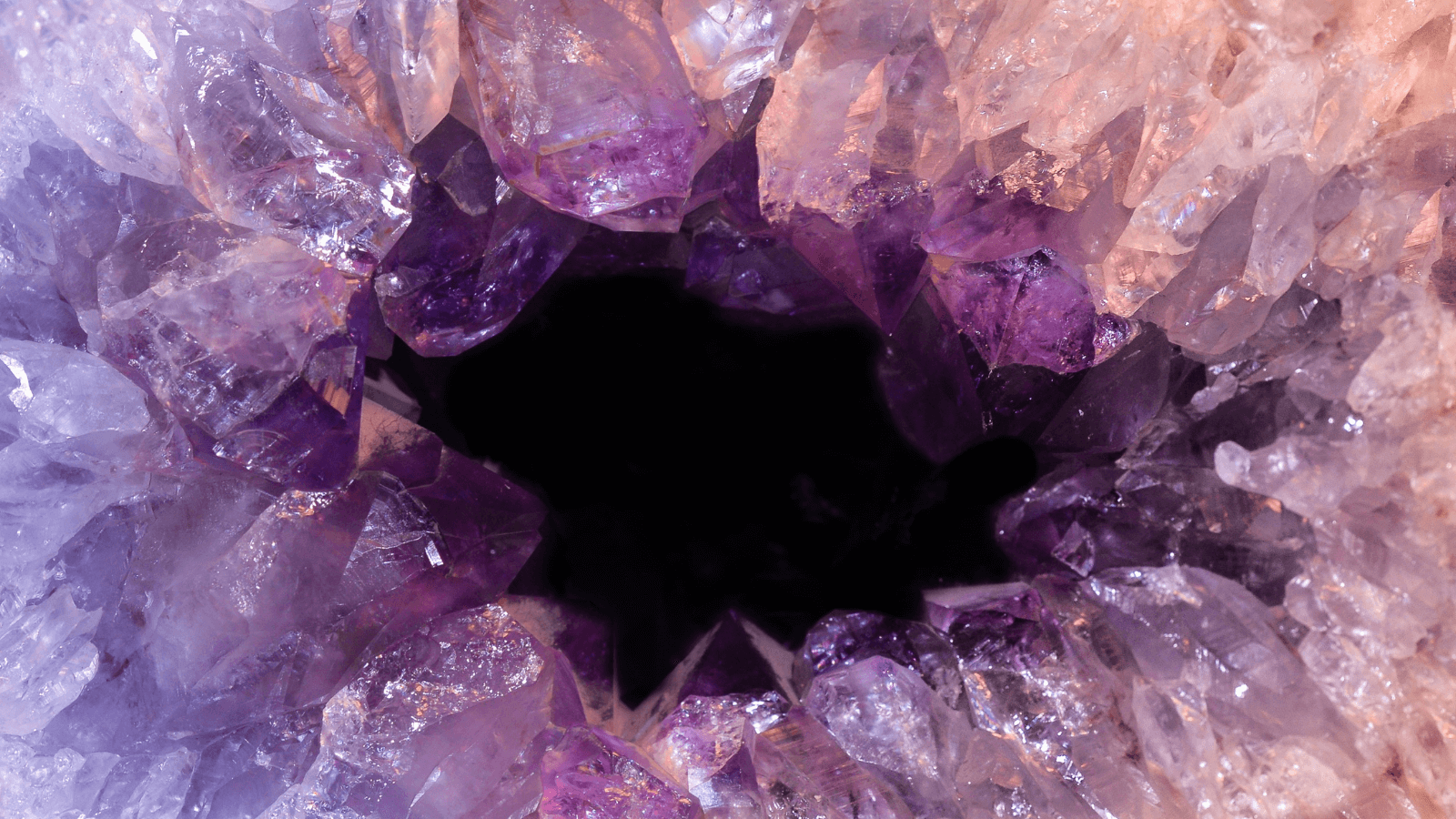 Purple amethyst crystals