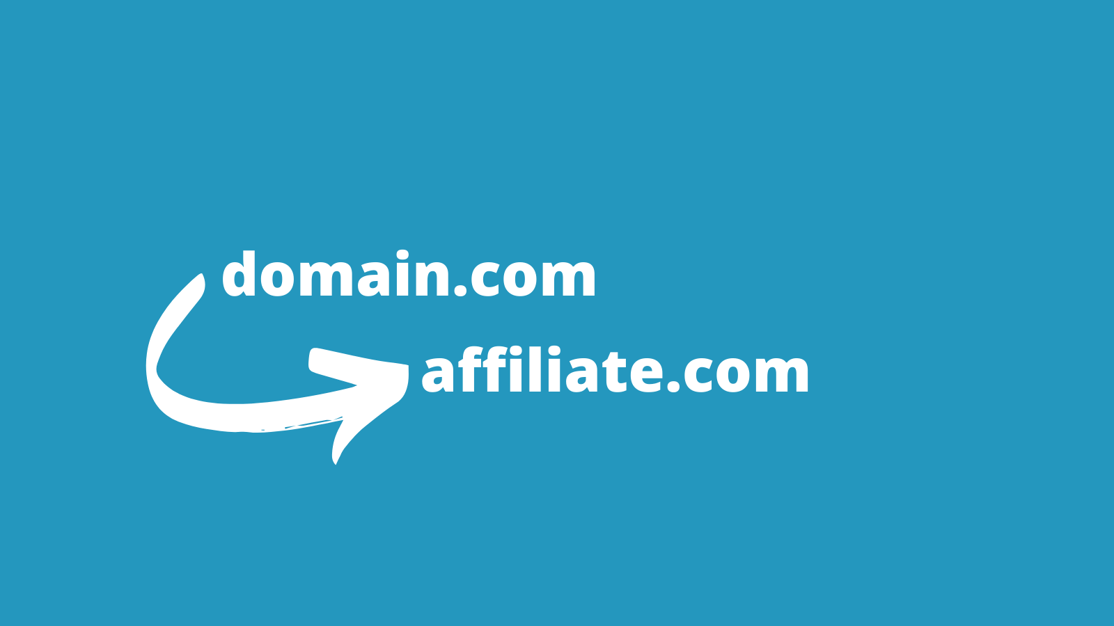 An arrow pointing from "domain.com" to "redirect.com"