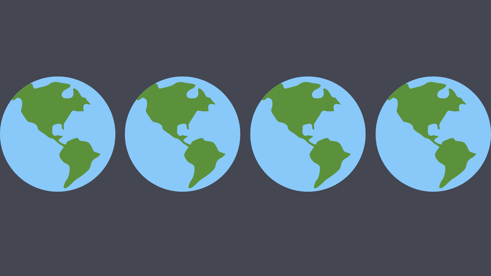 Row of globes