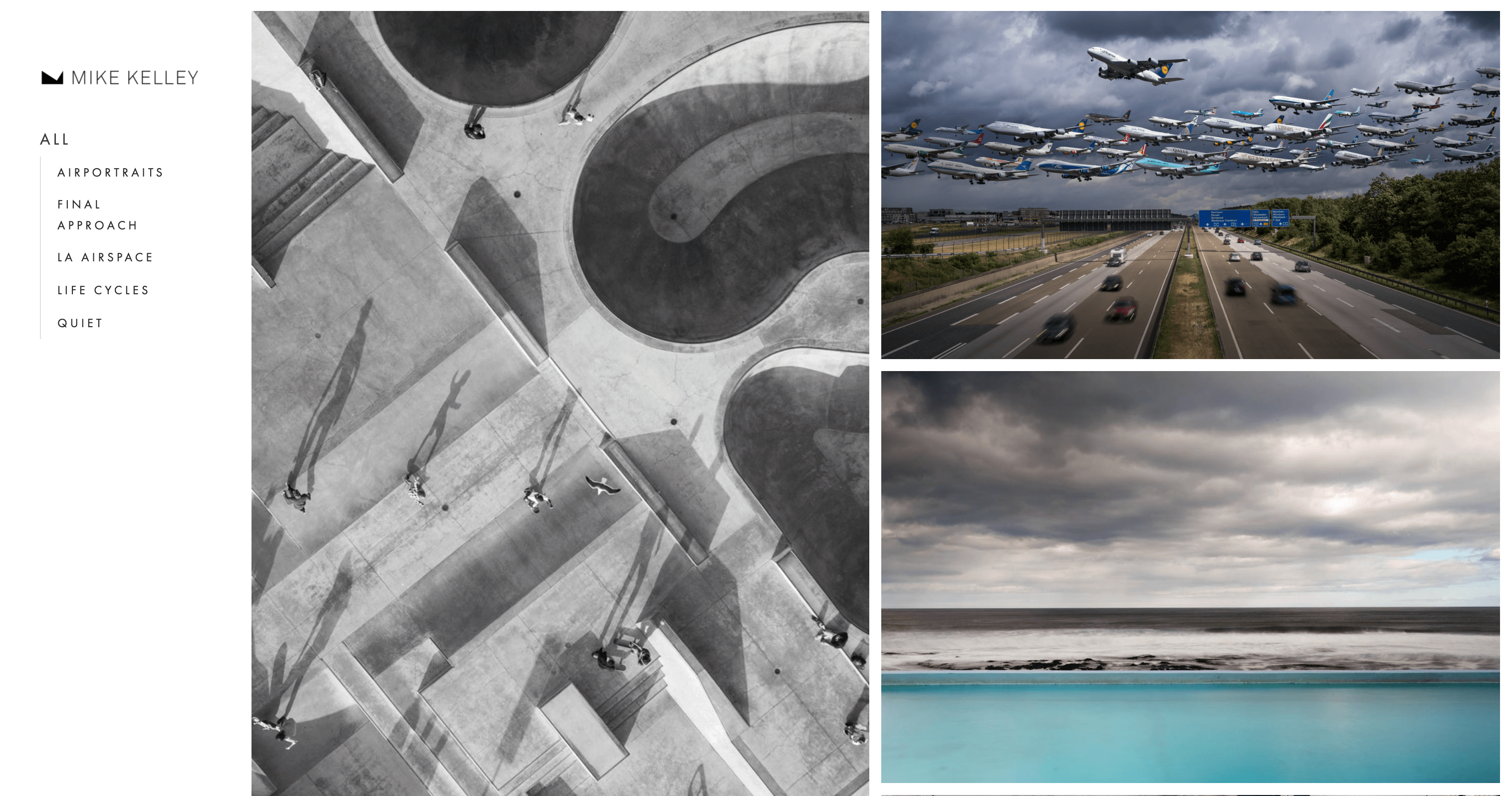 Mike Kelley's photo print shop. His photos are primarily aviation-themed. 