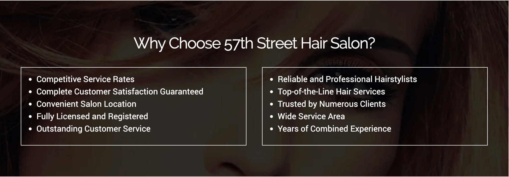57th Street Hair Salon's about page