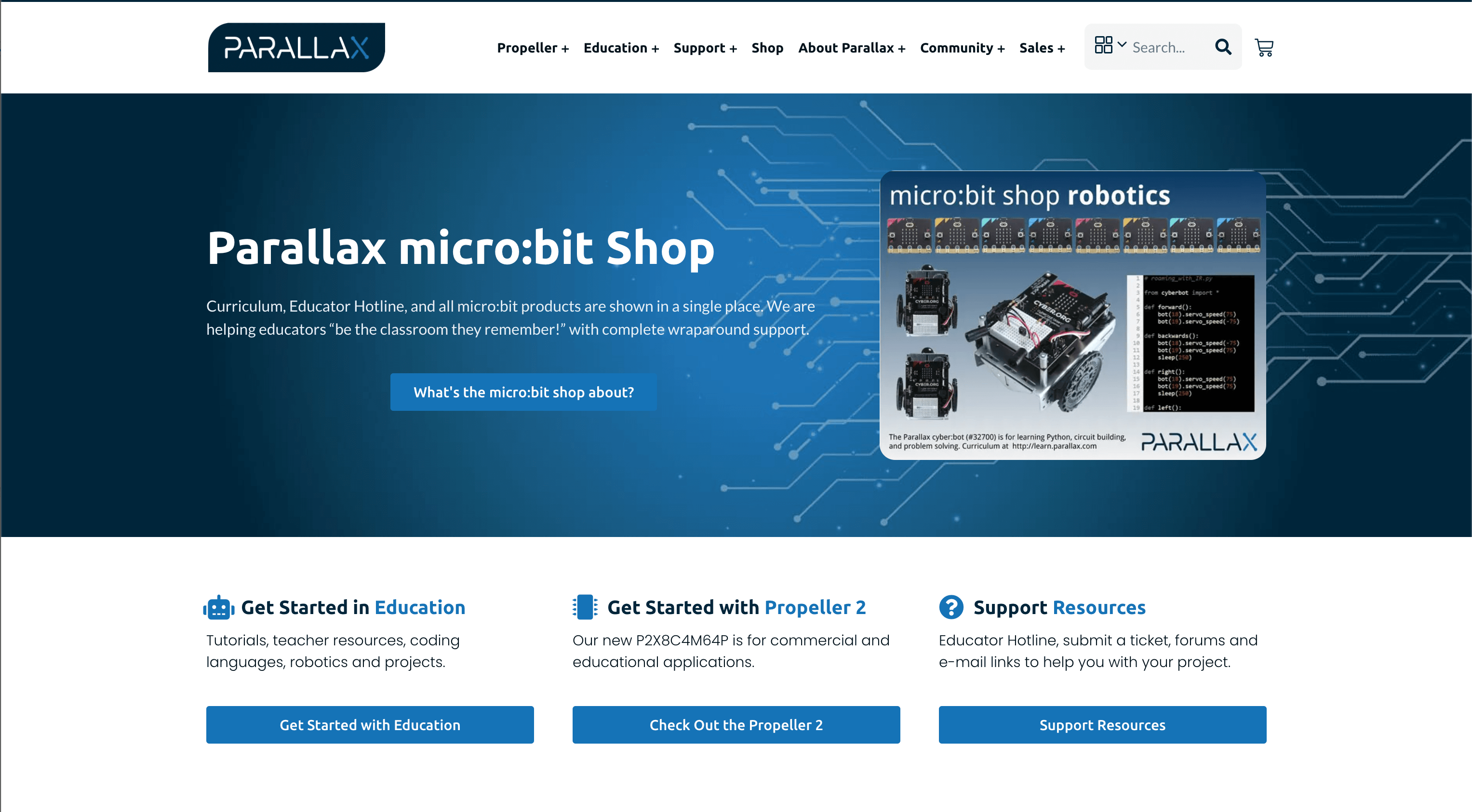 Parallax's homepage