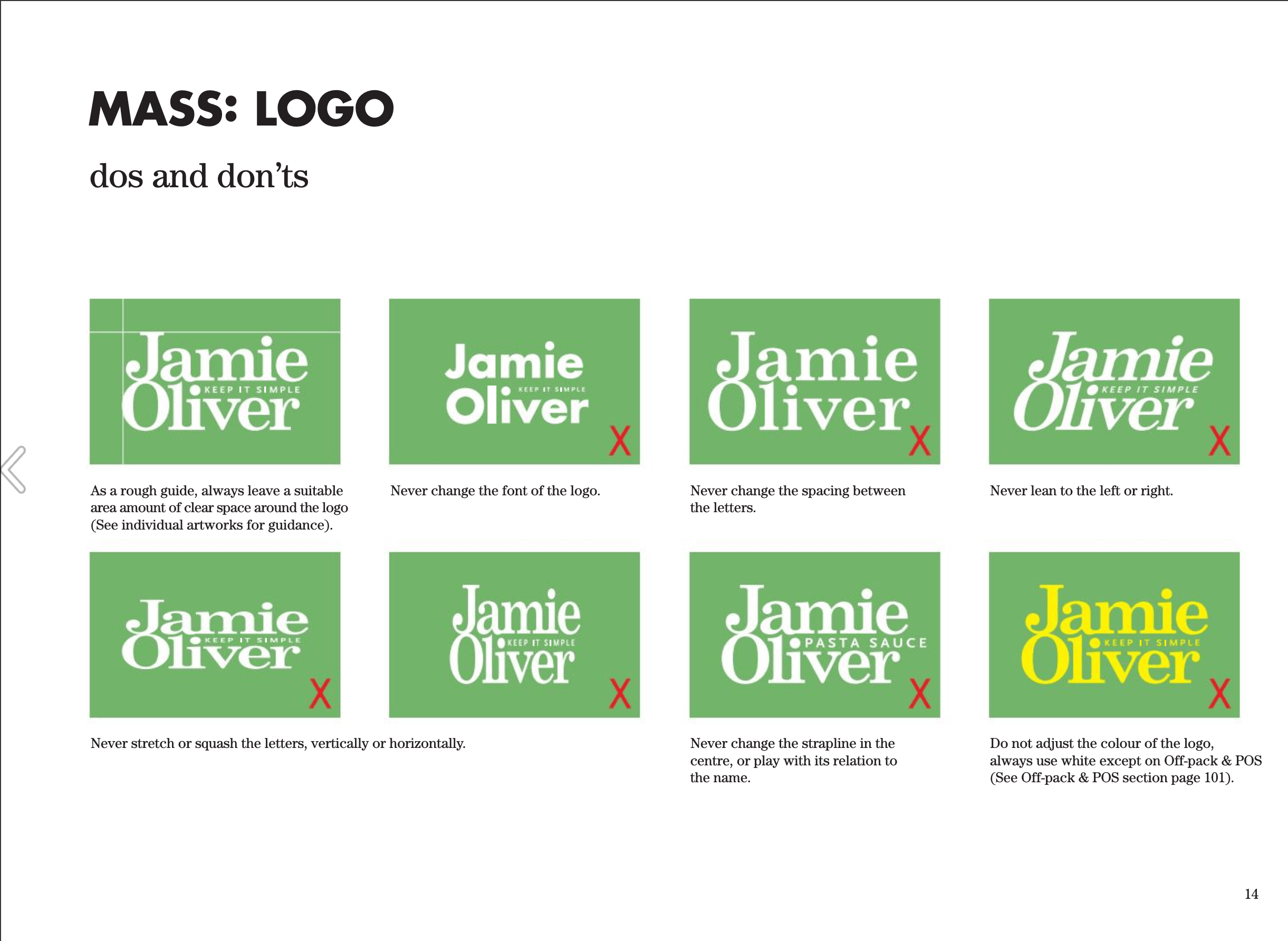 Jamie Oliver's logo guidelines