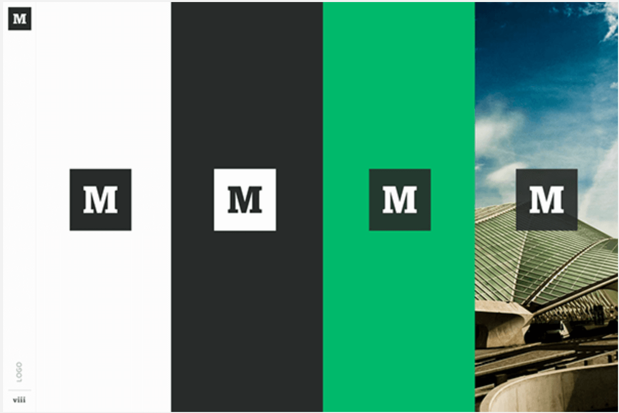 The Medium logo against various backgrounds