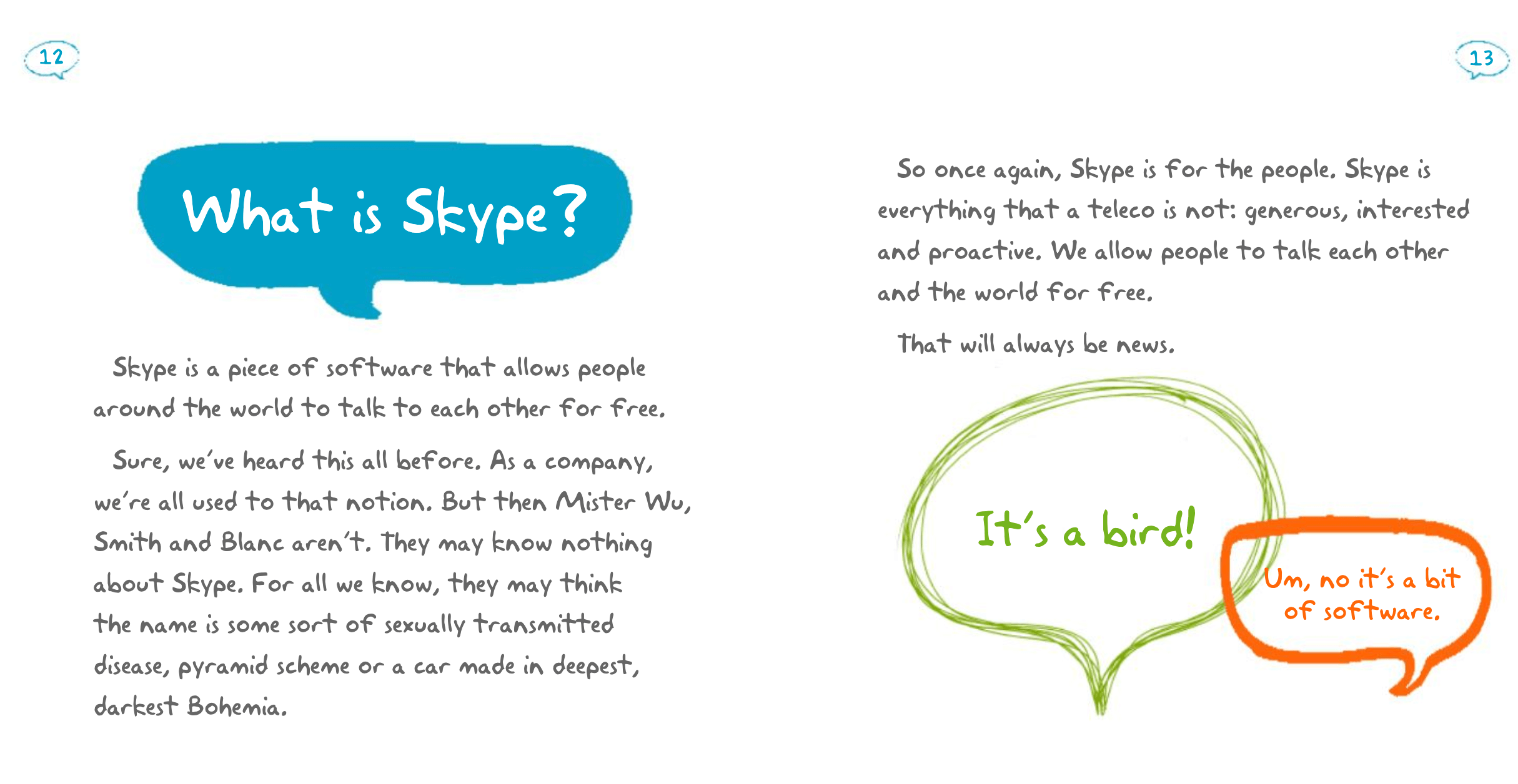 The "What is Skype?" page of the Skype brand guidelines