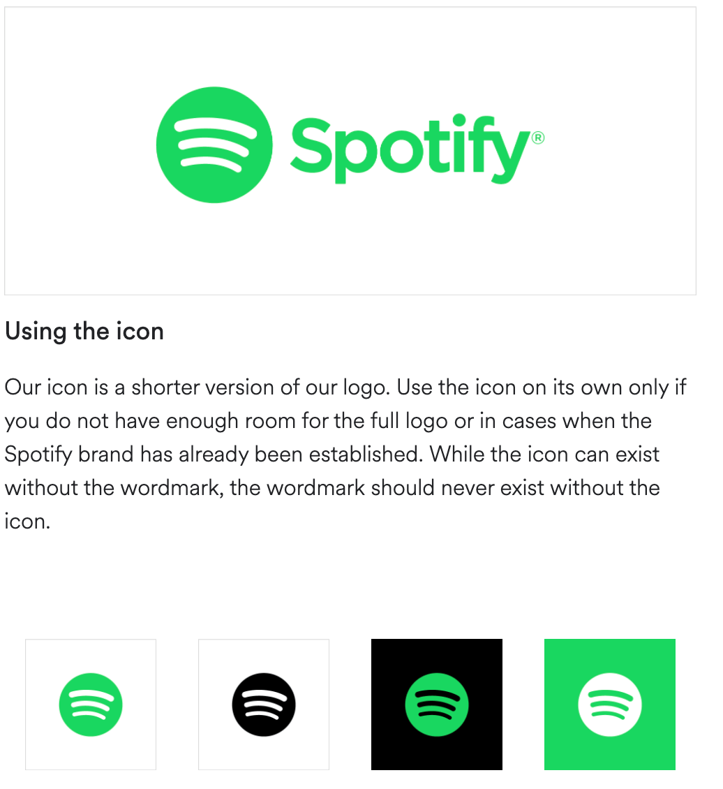 Spotify's logo and icon specs