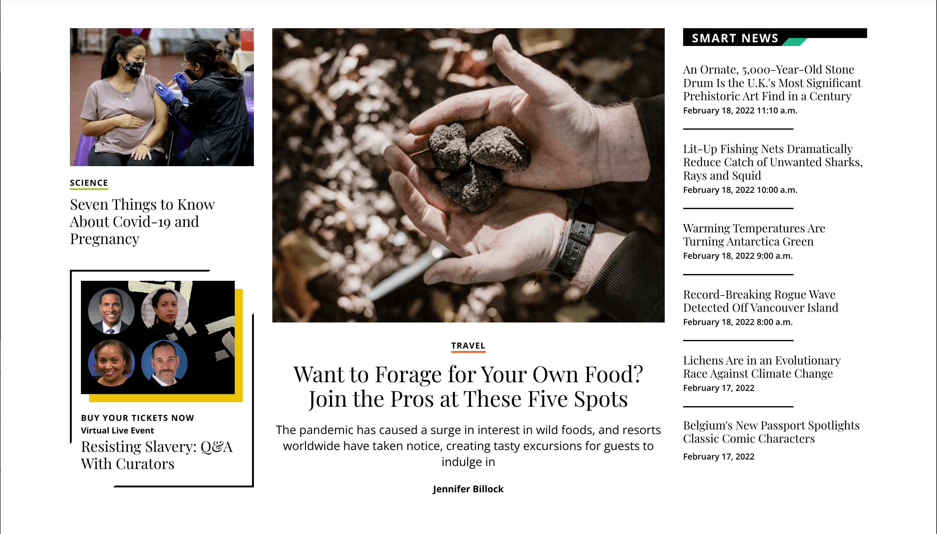 Smithsonian Magazine's homepage