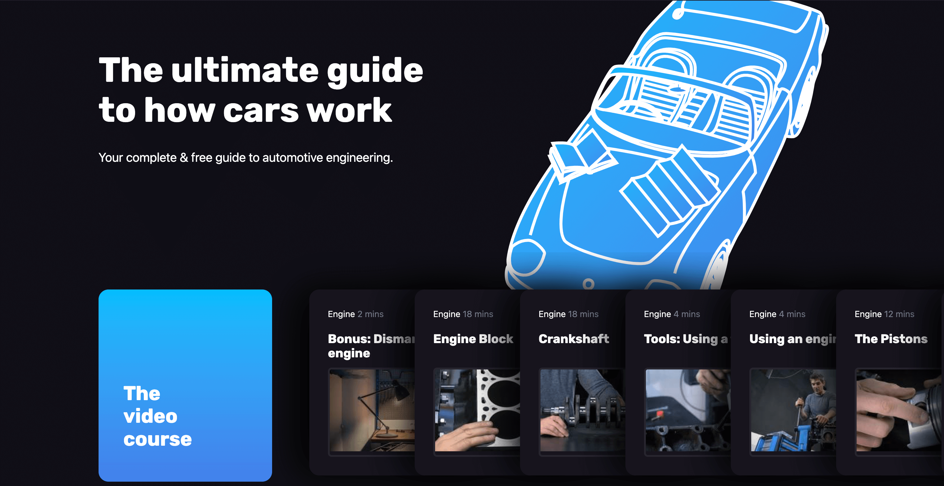 How a Car Works' homepage