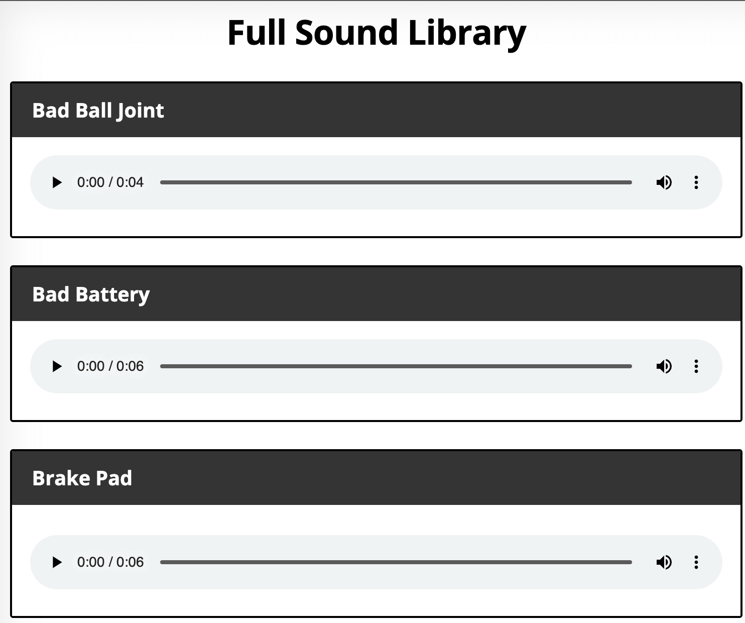 The car sound library