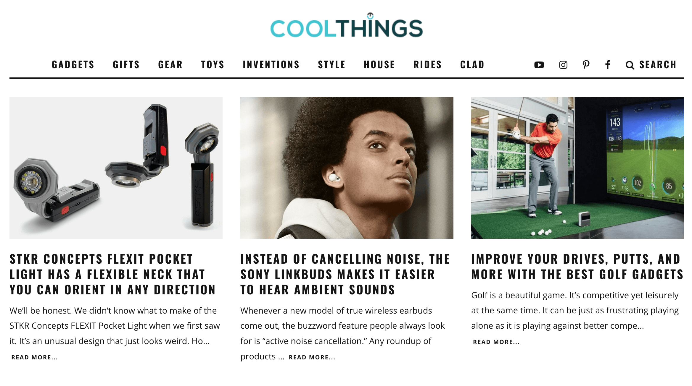 The Cool Things homepage