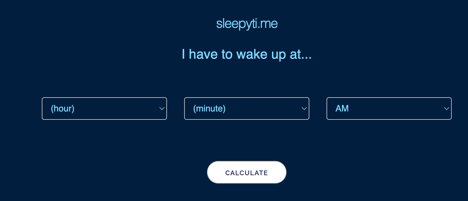 The sleepyti.me sleep calculator