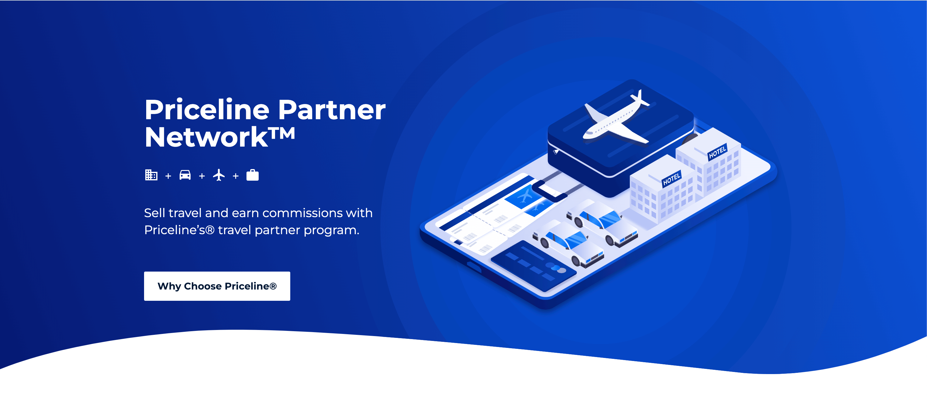Priceline Partner Network's homepage