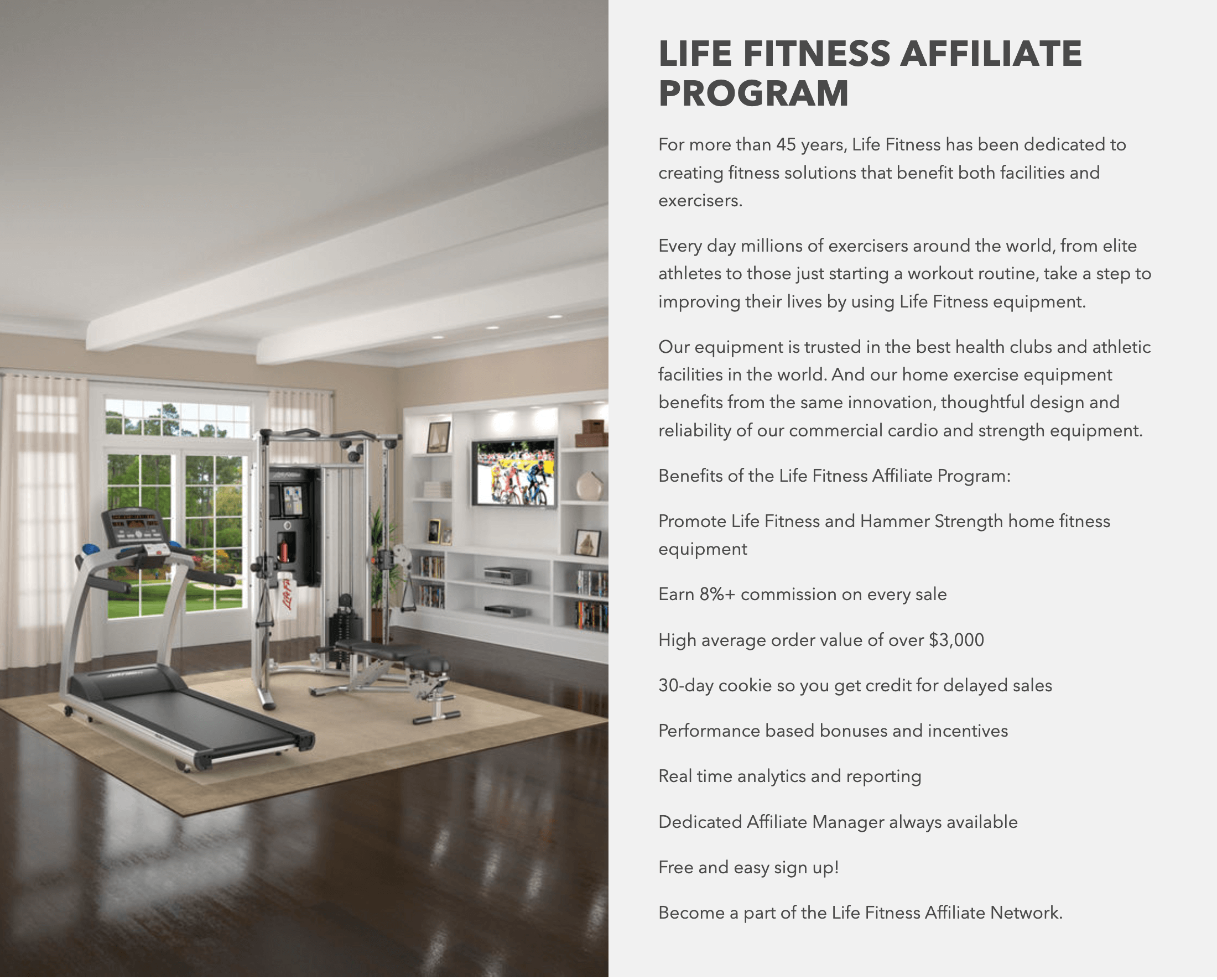 Life Fitness Affiliate Program's homepage