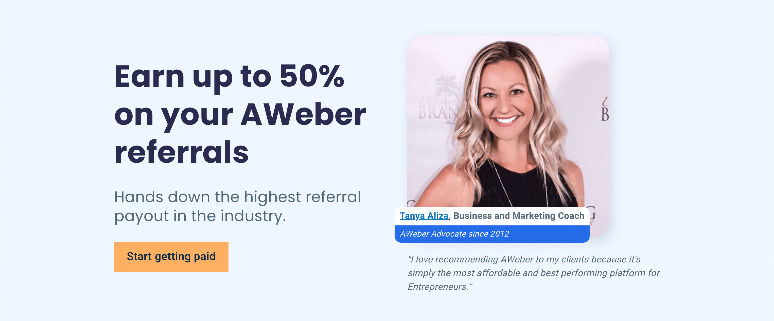 AWeber affiliate program's homepage