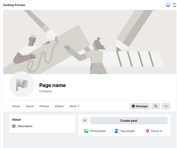 A blank Create Page template