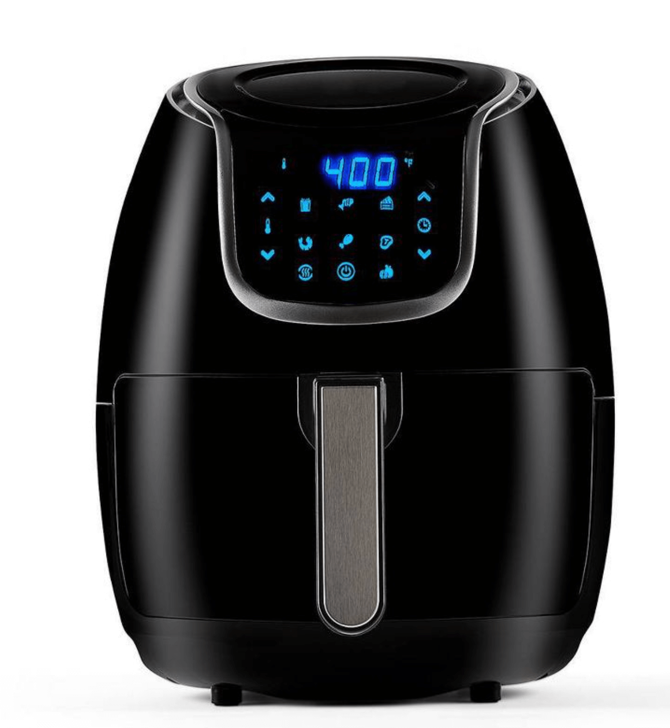 A black air fryer