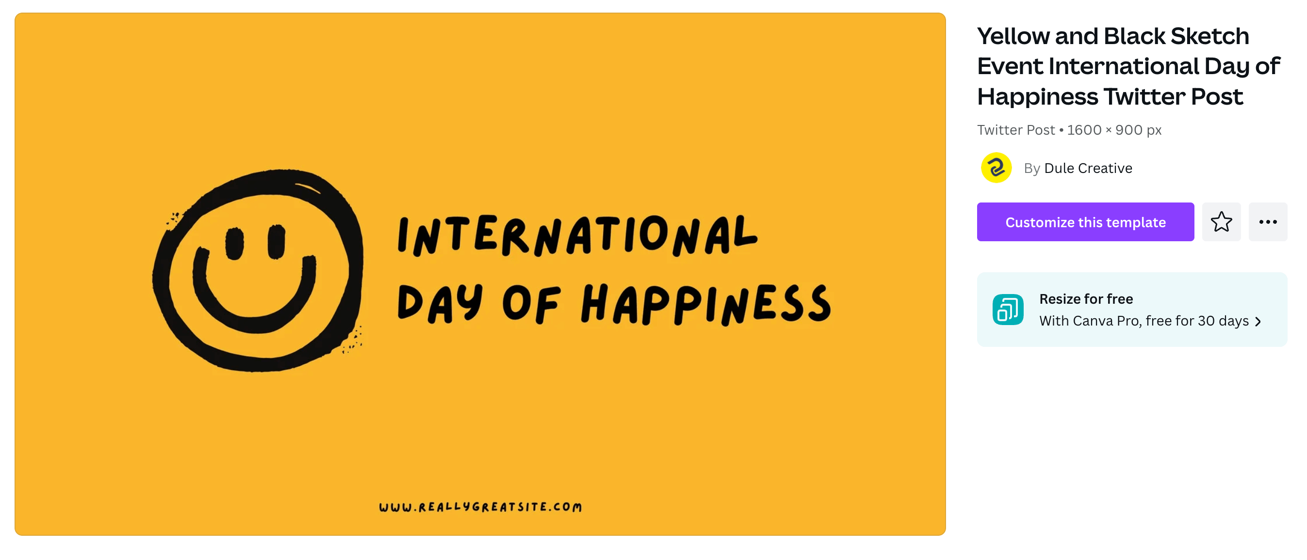 A bright, minimal Twitter post promoting International Day of Happiness