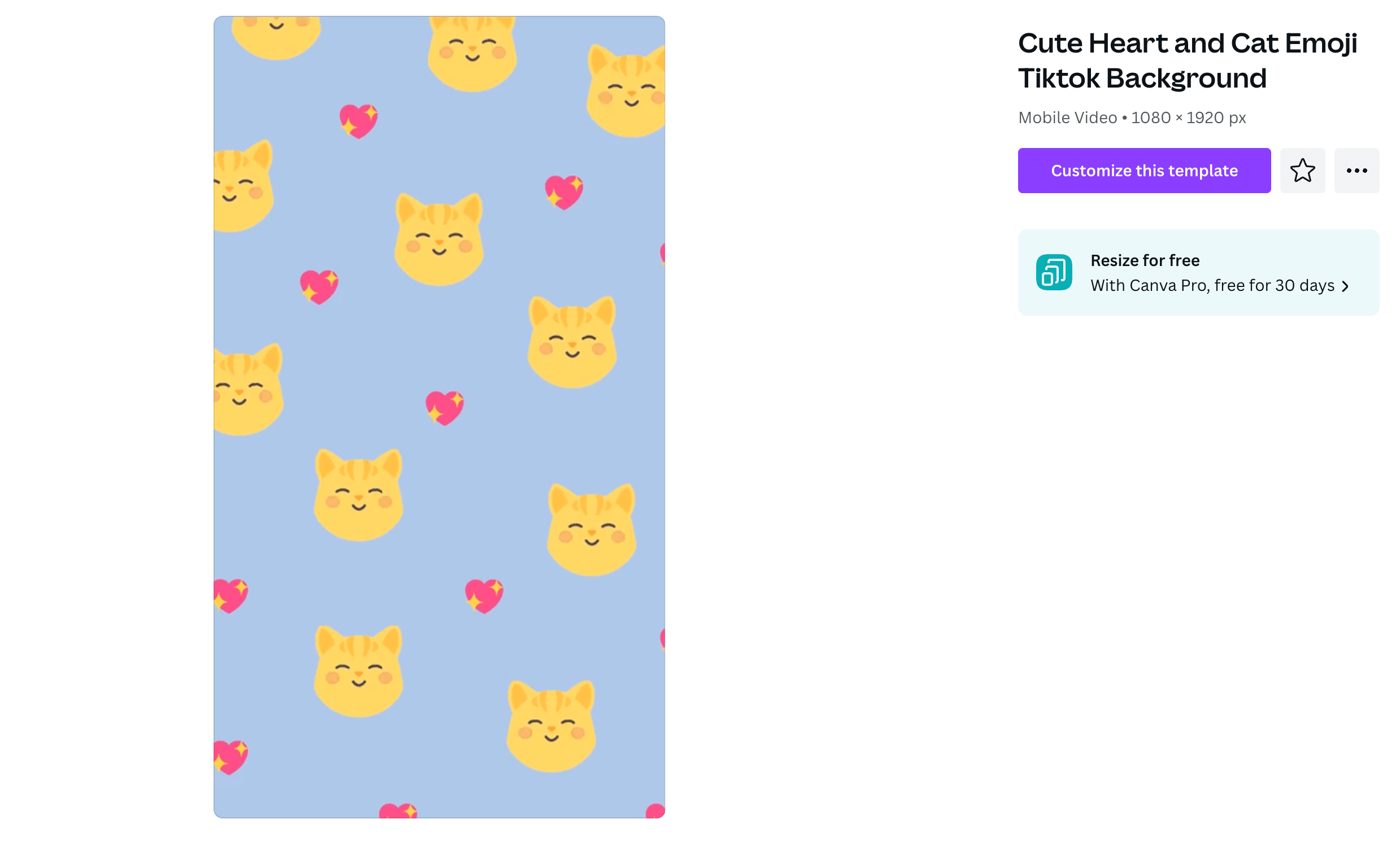 A background pattern of smiling cat and sparkling heart emojis
