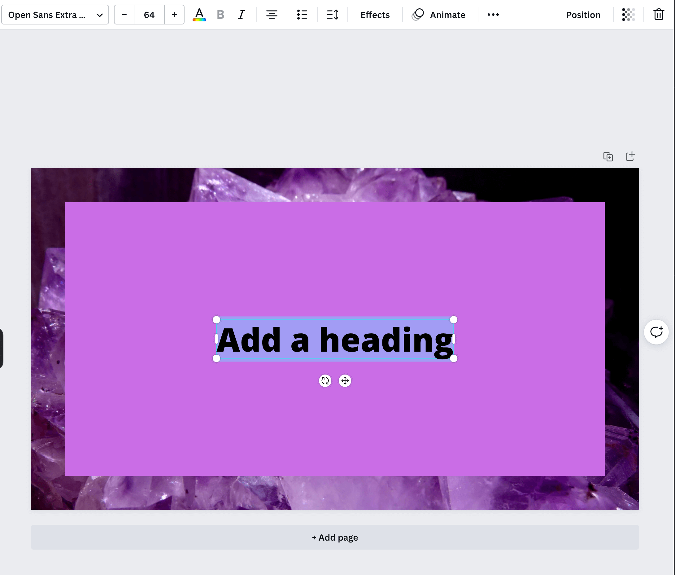A low-effort example demonstrating what the text box looks like and where you can edit the text. 