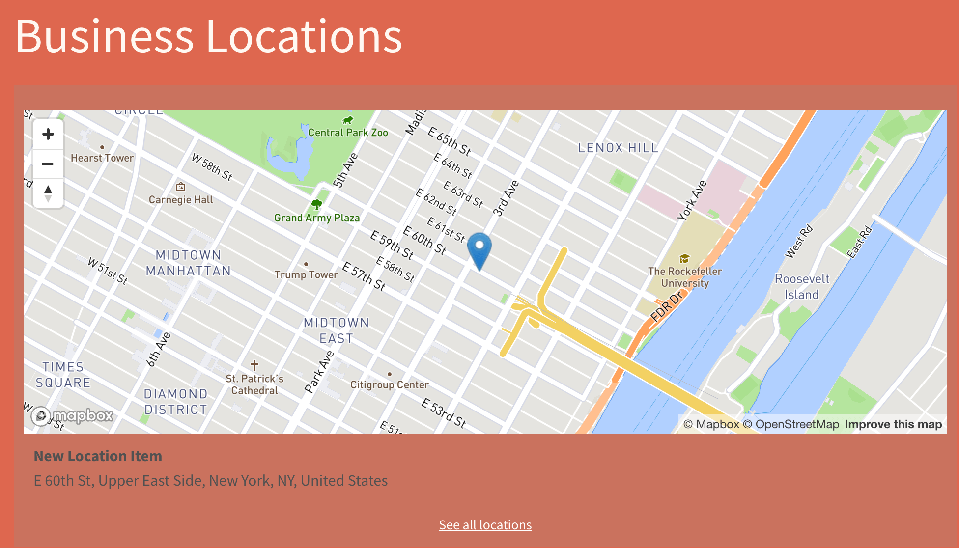 The Multi Location Widget editor