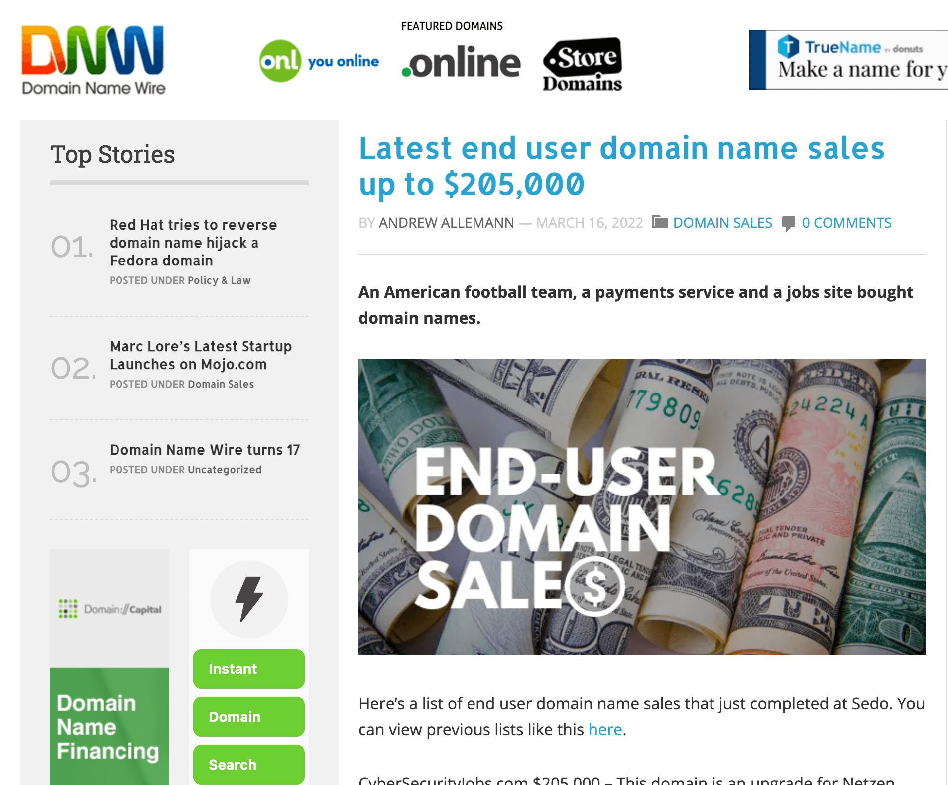 Domain Name Wire's home page