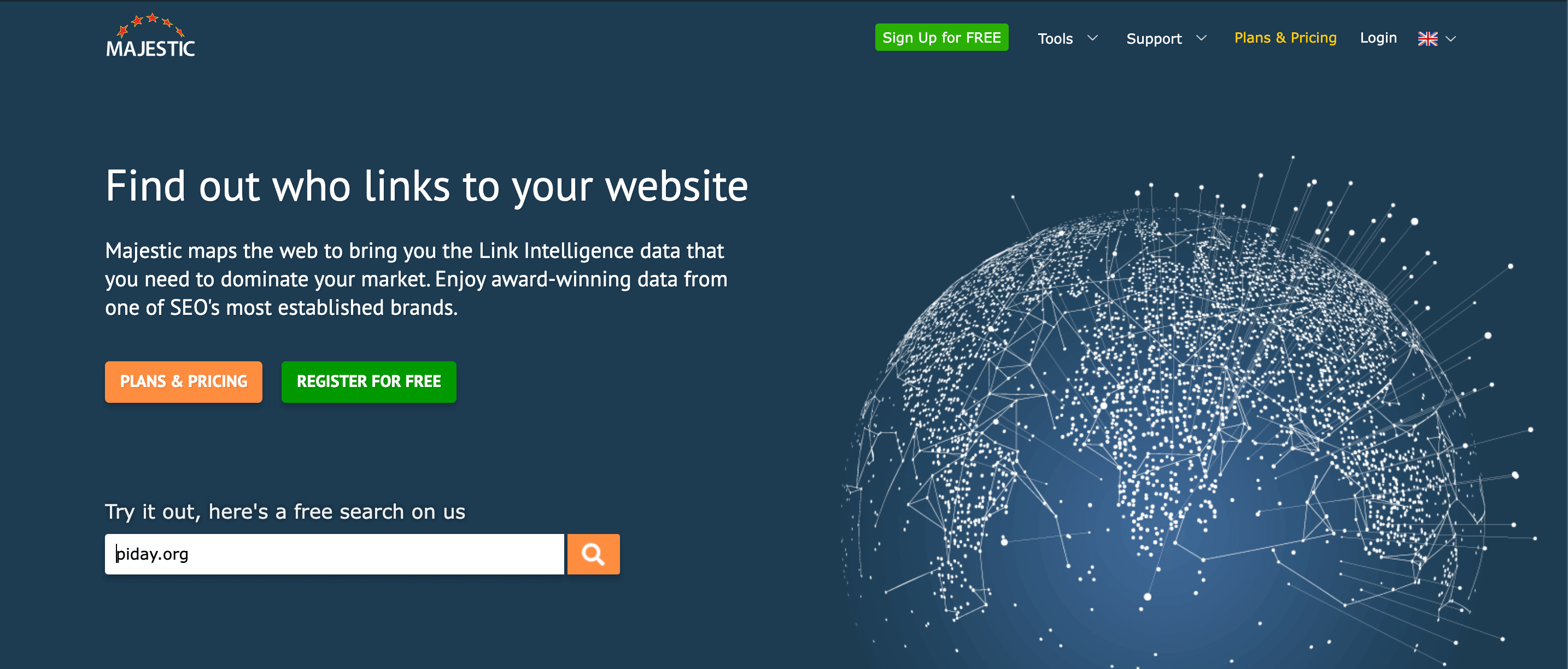 Majestic's home page