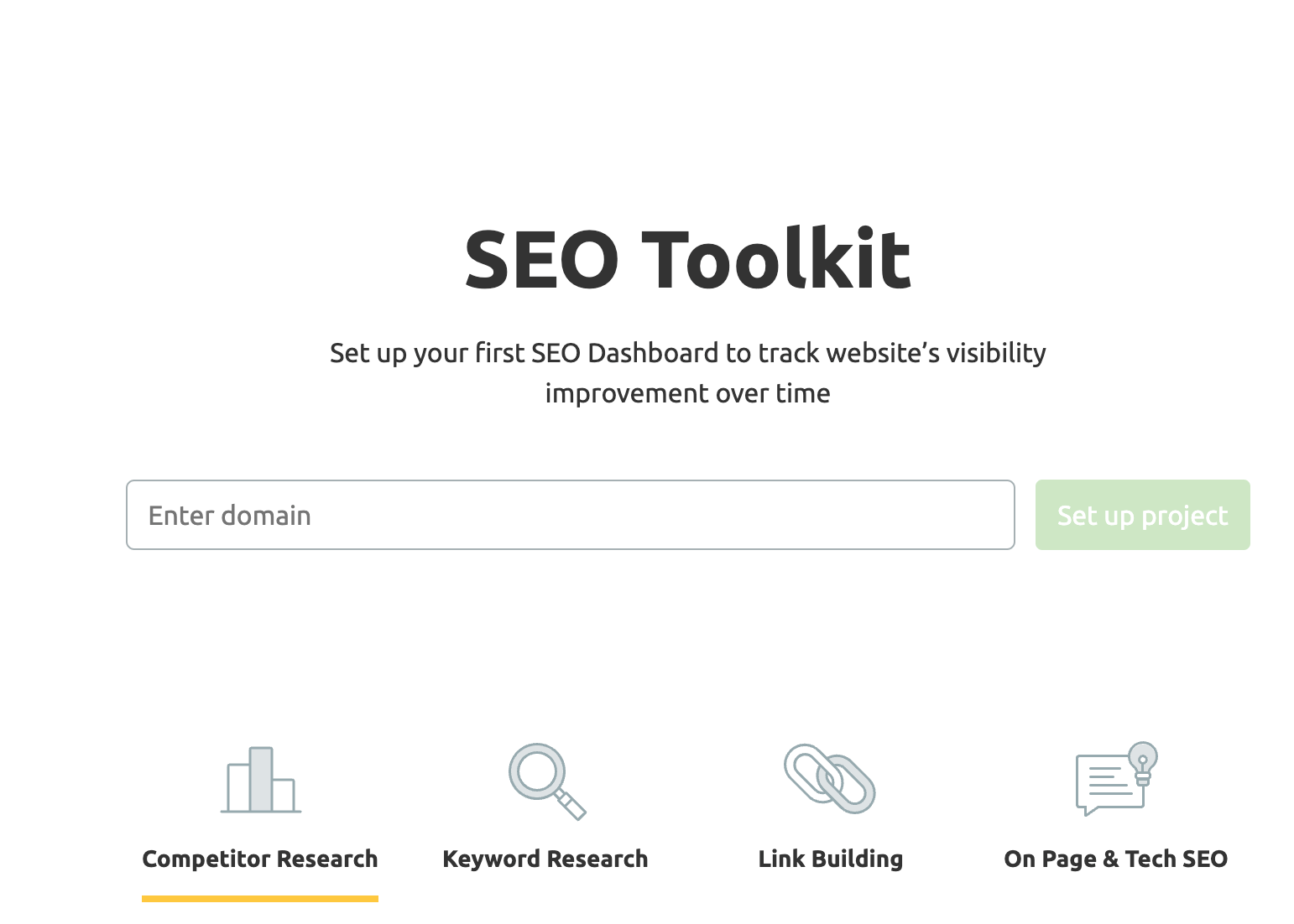 SEMrush's SEO toolkit page