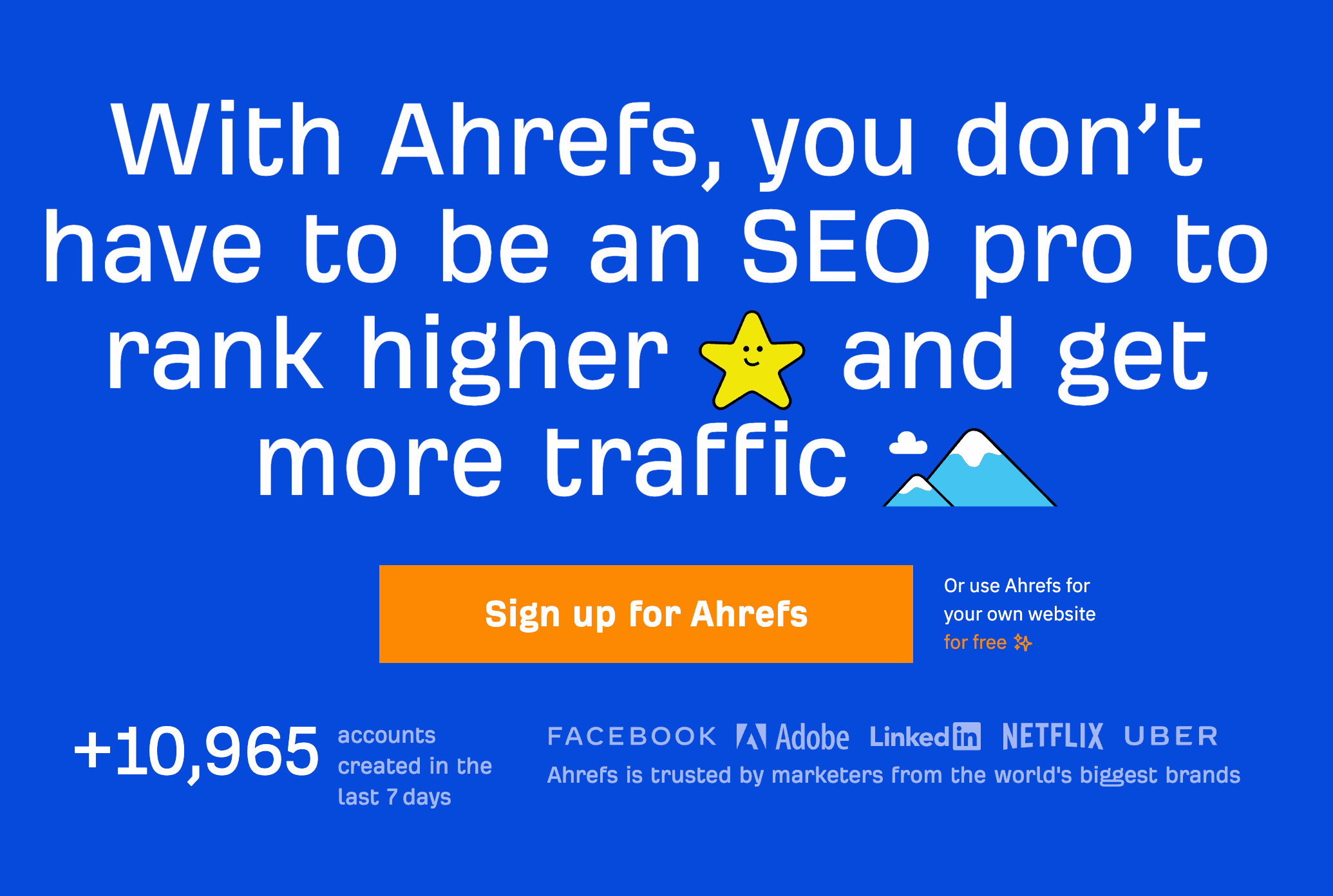 Ahrefs' home page
