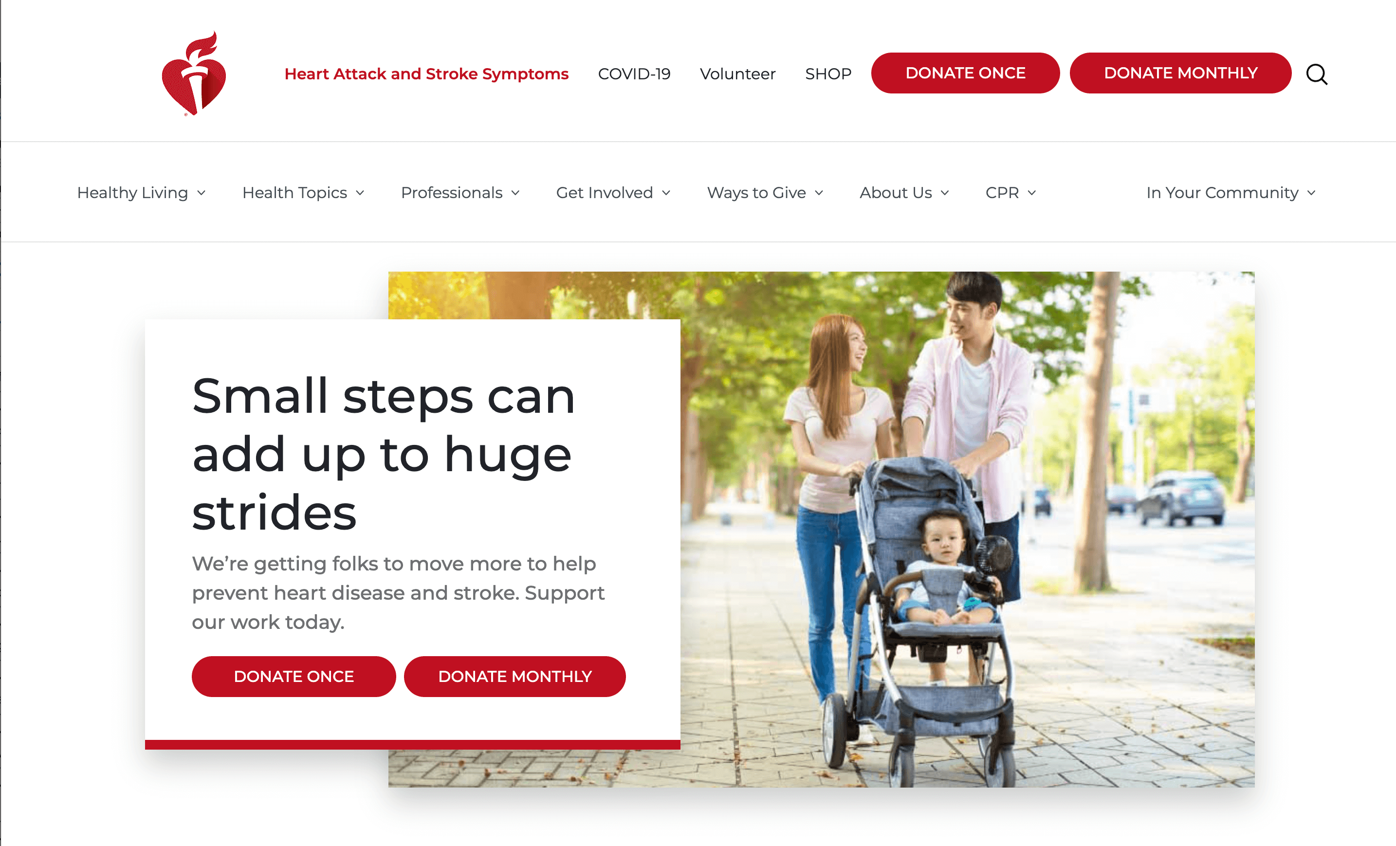 The American Heart Association's homepage