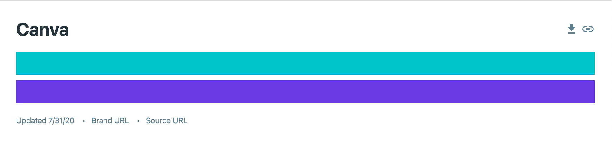 Canva's brand colors (aqua and purple)