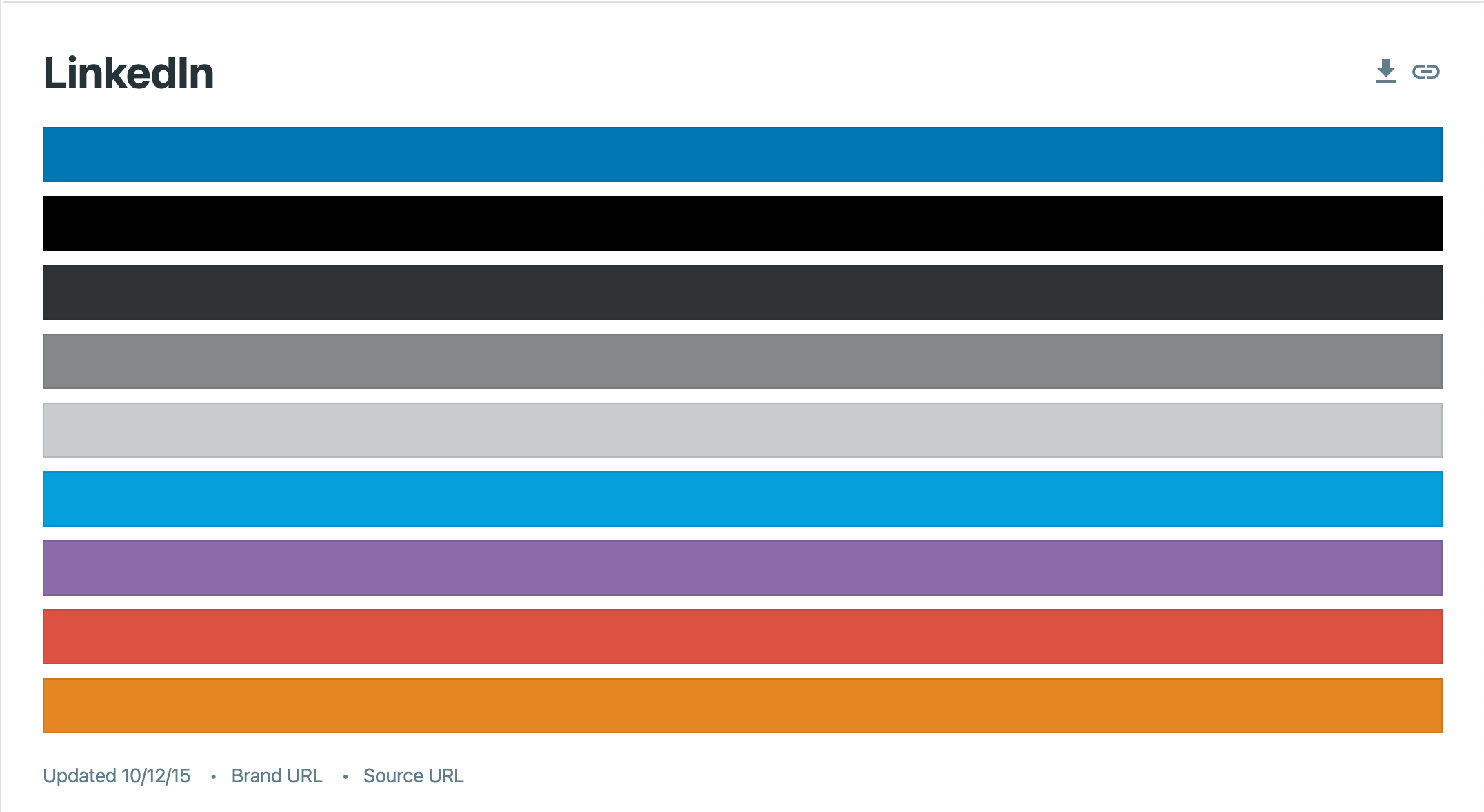 LinkedIn's brand colors (blue, several grays, a purple, and an orange)