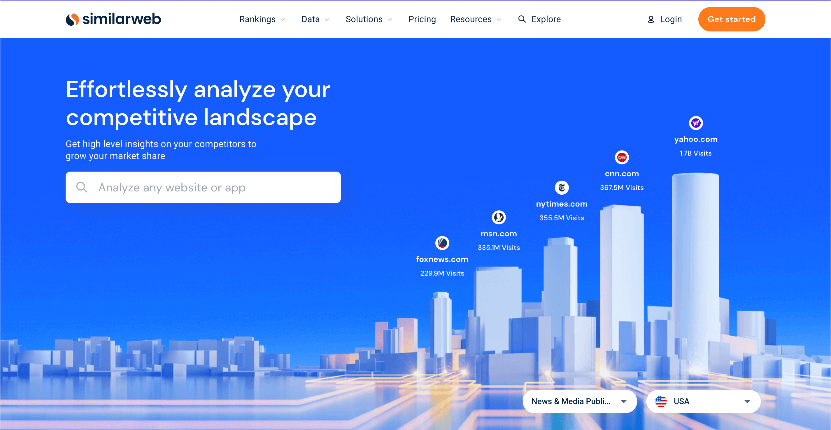 SimilarWeb's homepage