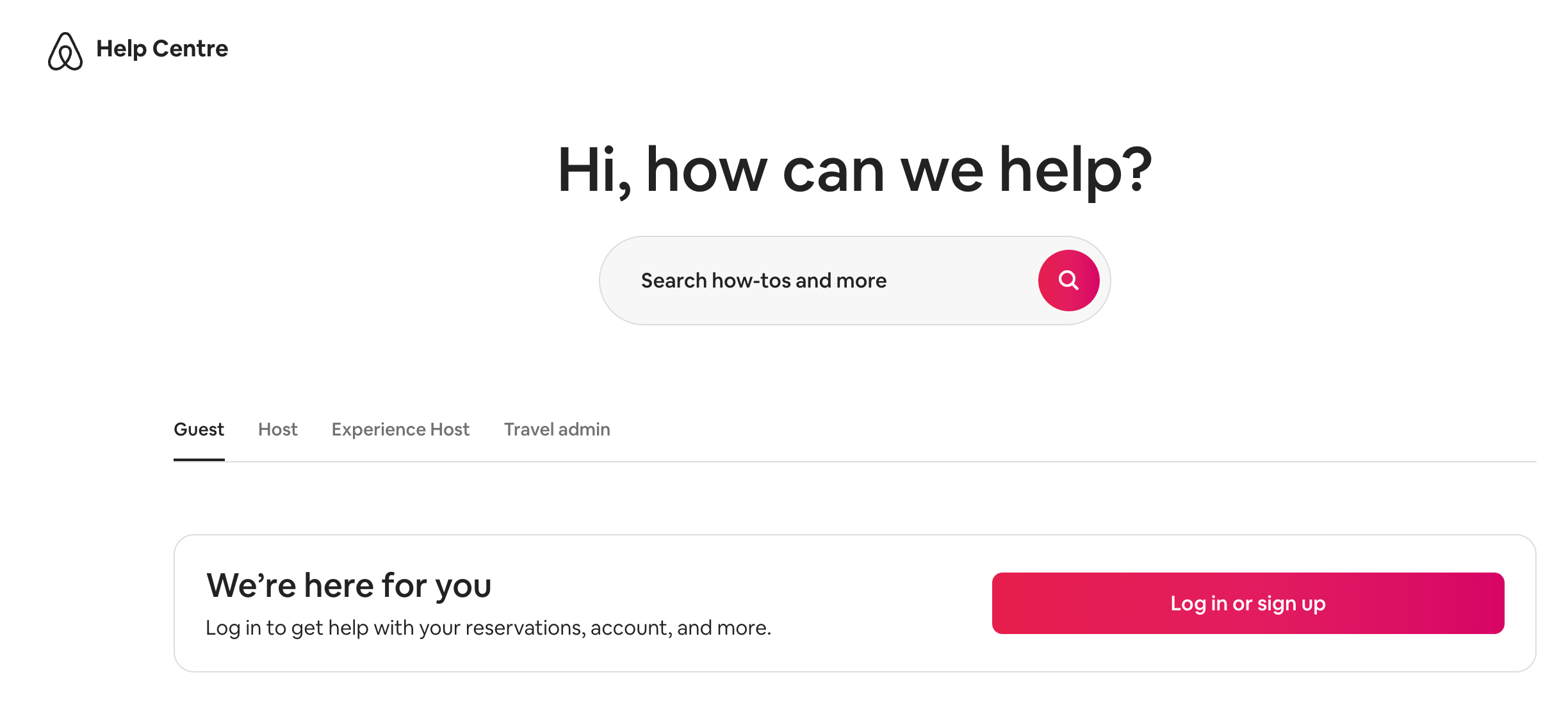 AirBnB's FAQ Page