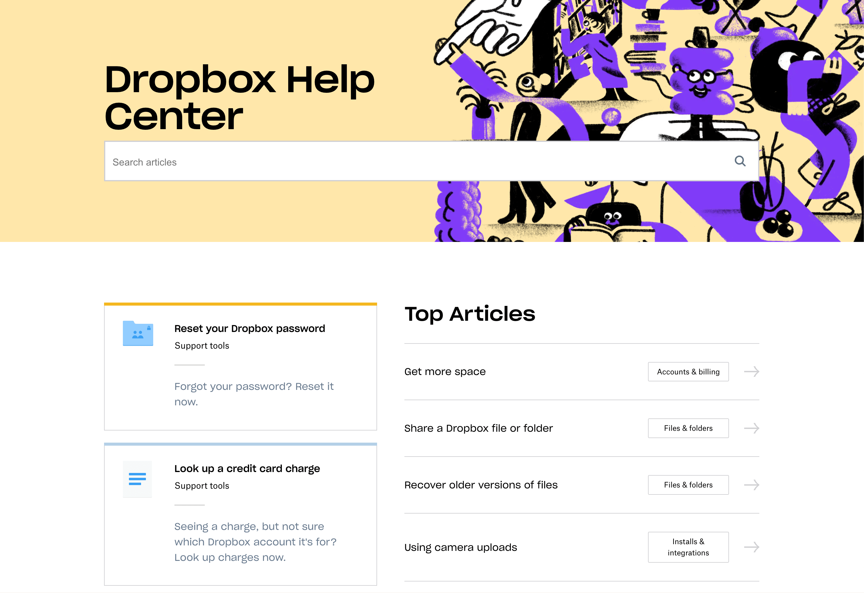 DropBox's FAQ Page