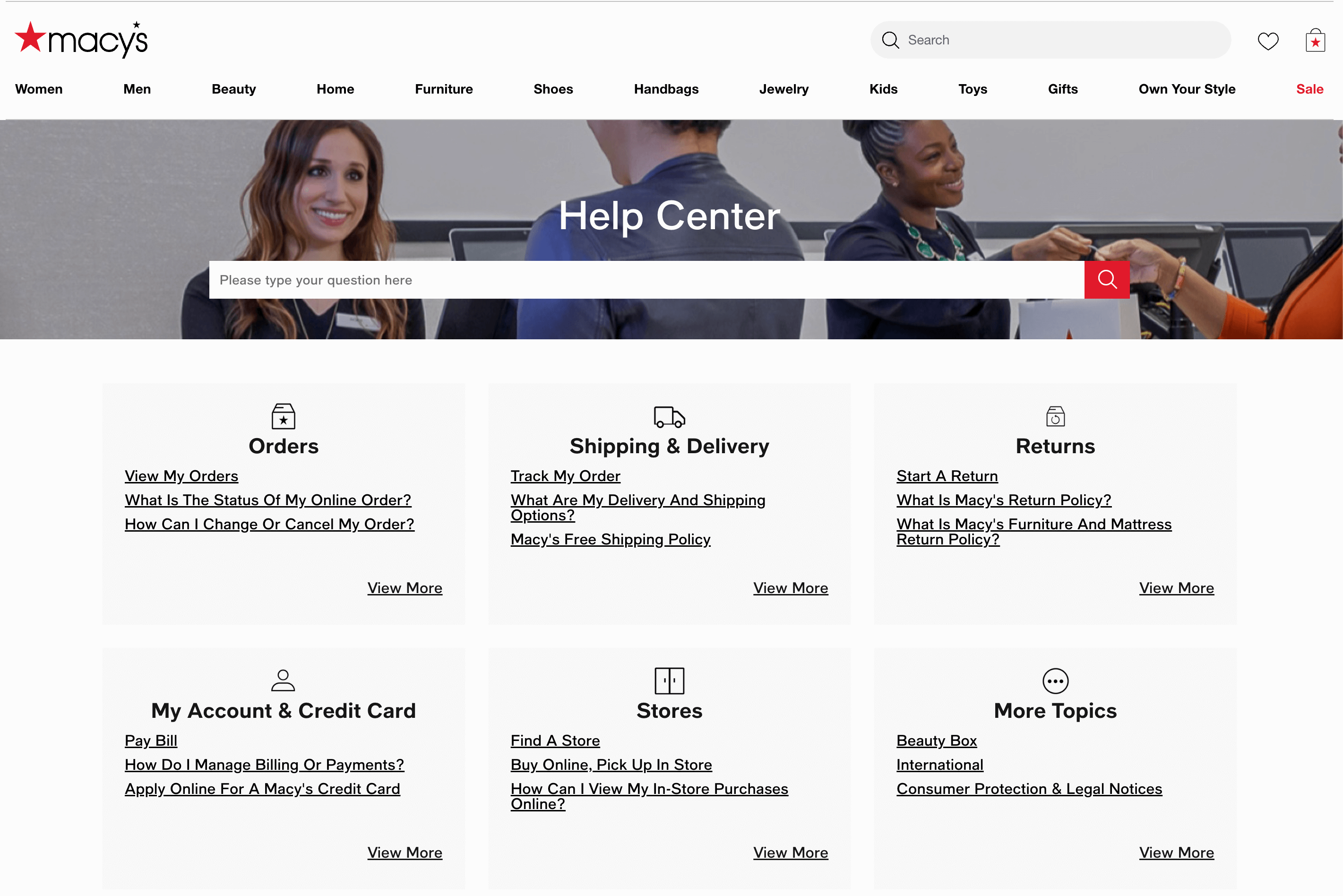 Macy's FAQ Page