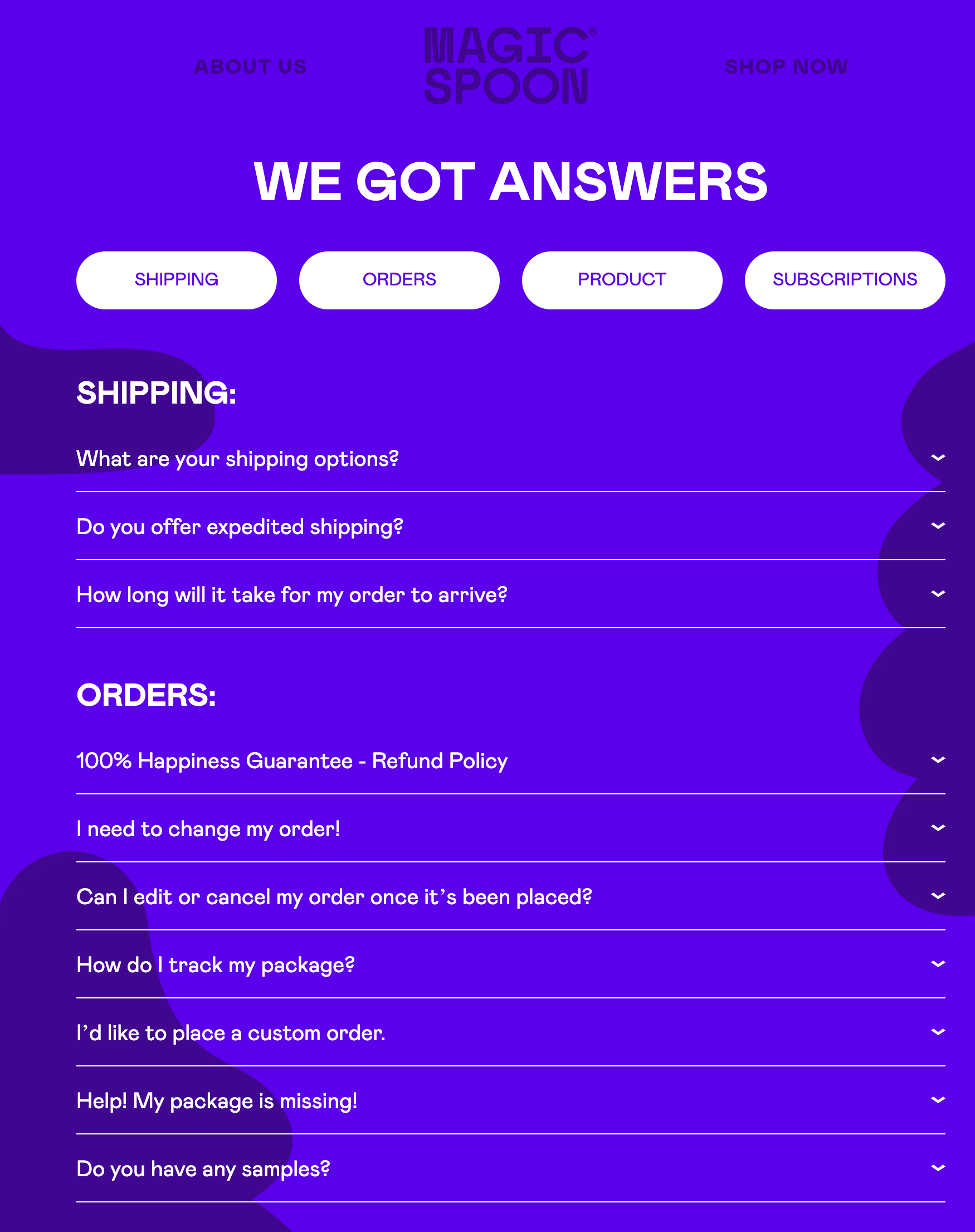 Magic Spoon's FAQ Page