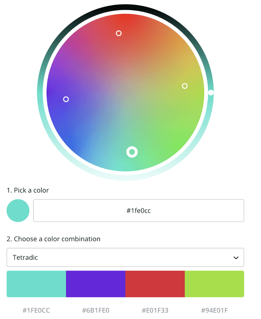 Tetradic color scheme