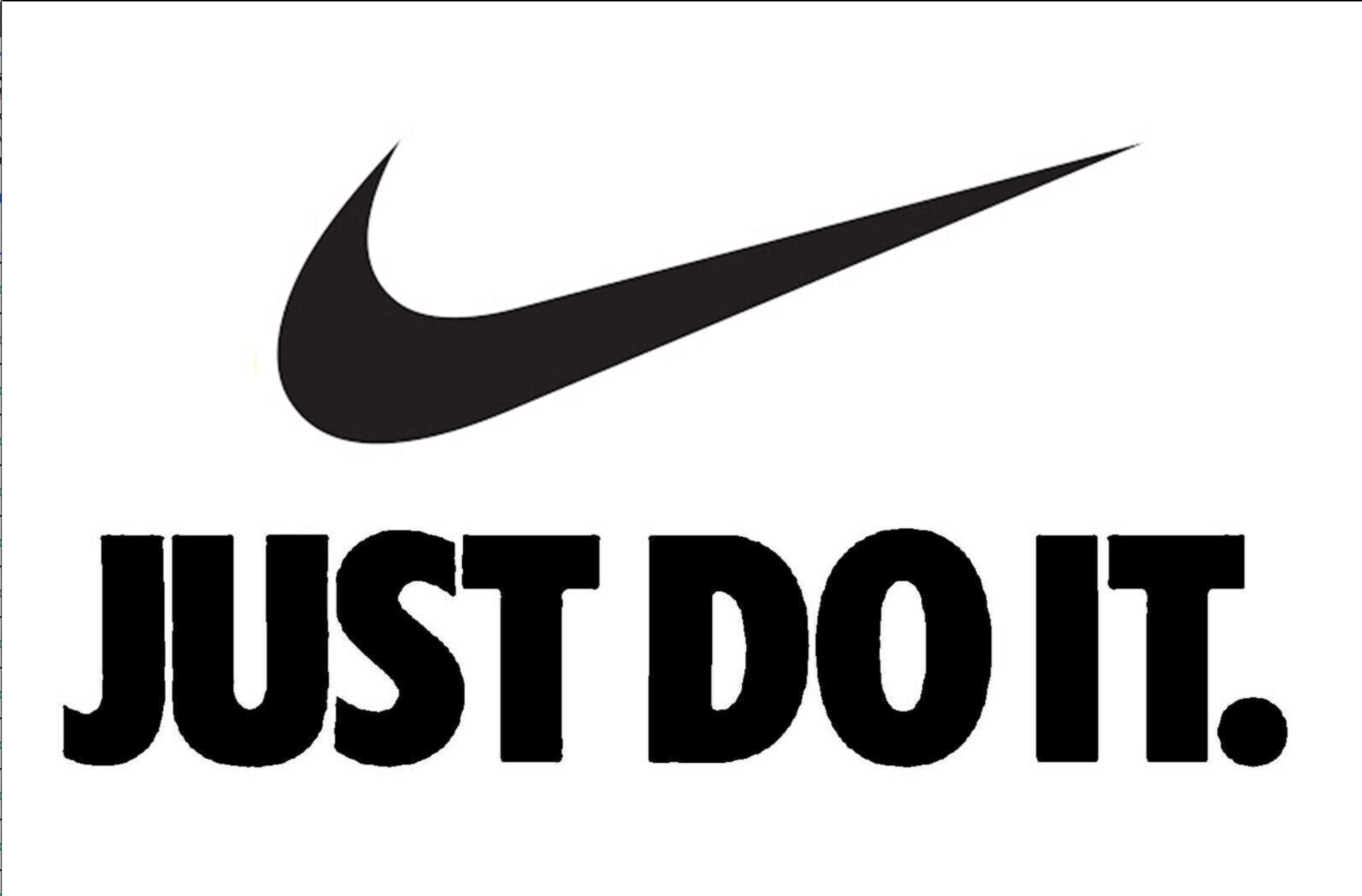 The Nike swoosh logo with "JUST DO IT." in capital letters