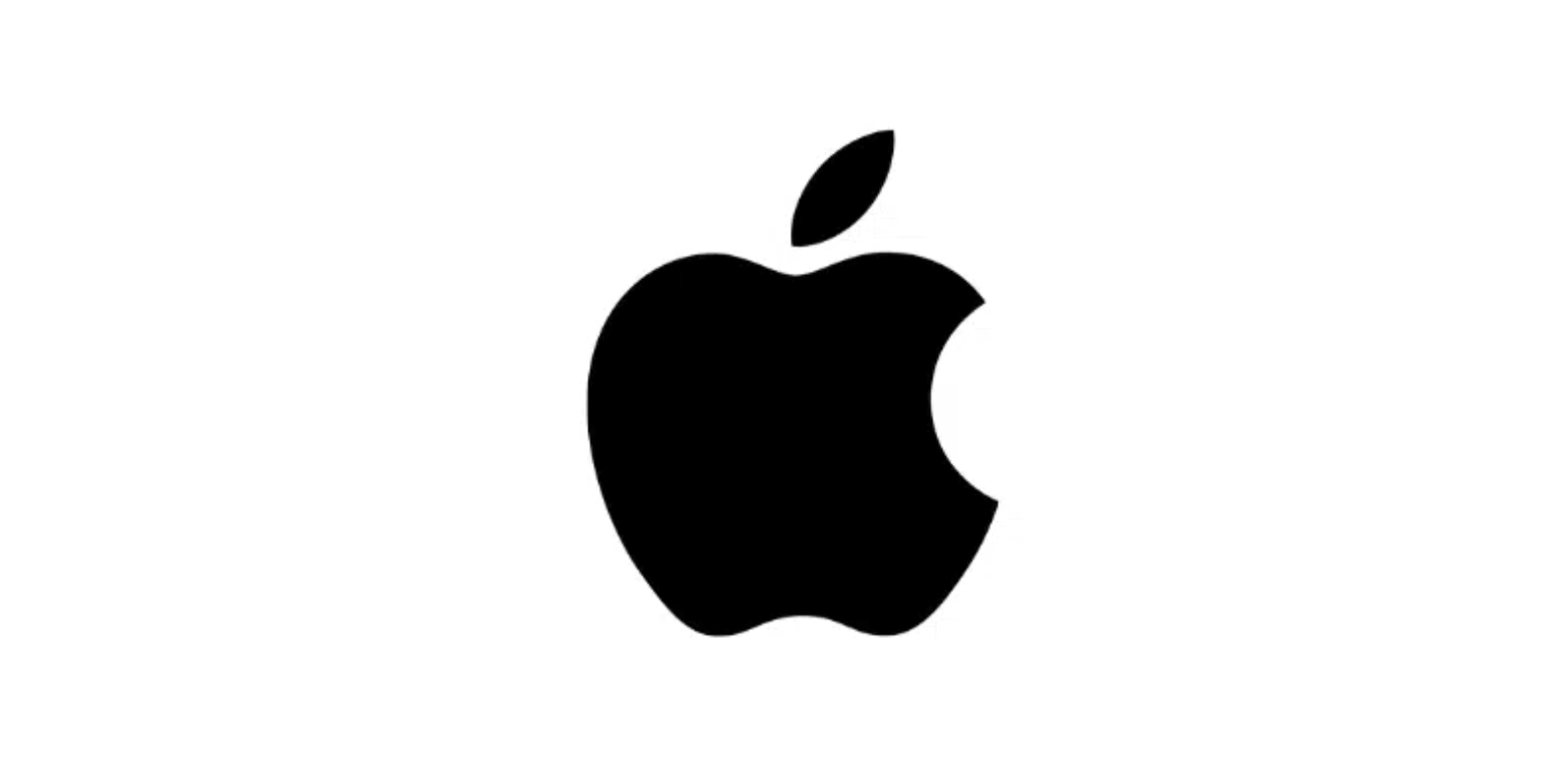 The Apple logo in black