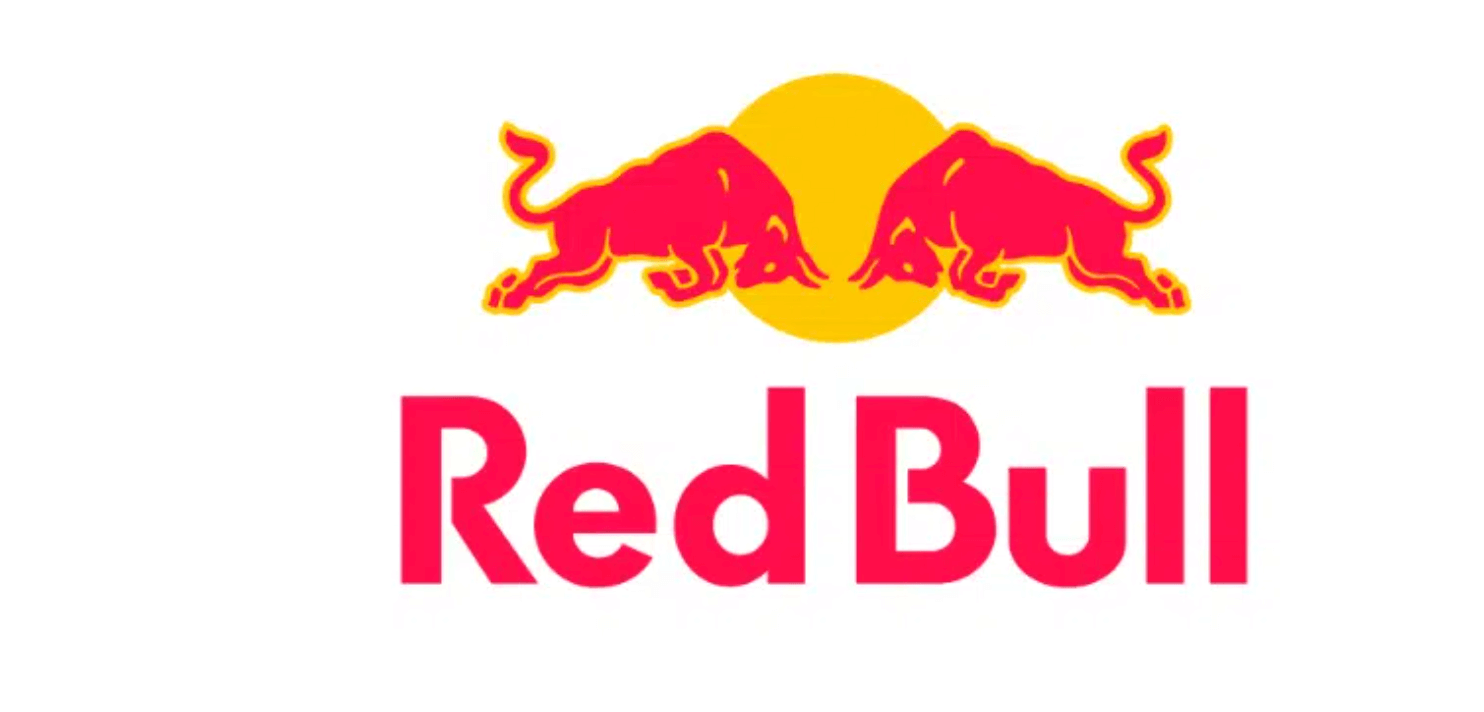 The Red Bull logo, two bulls charging at each otehr